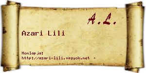 Azari Lili névjegykártya